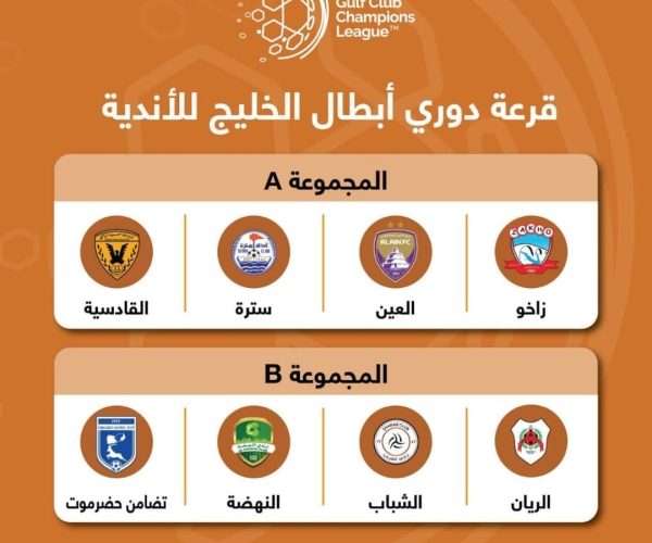 رياضة: القرعة تضع تضامن حضرموت في المجموعة الثانية من دوري أبطال الخليج
